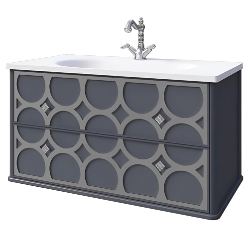 Тумба с раковиной подвесная 90 CAPRICE CAPRIGO 25113-L810/SILVER+Болеро