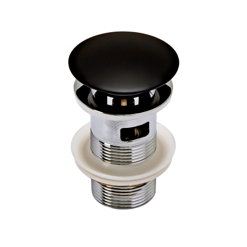 Донный клапан AVS Slimmer с переливом, черный матовый