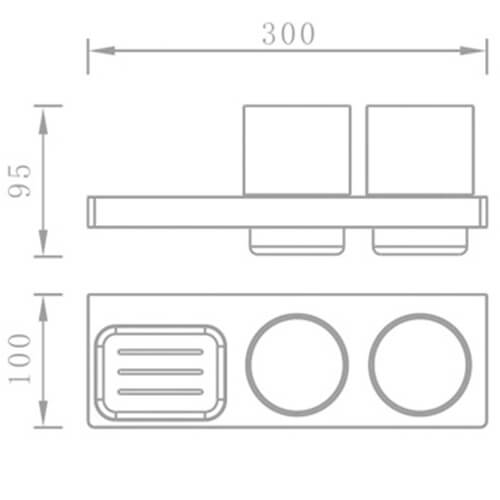 Стакан подвесной AVS AVS-S8301708 с мыльницей 2 шт.