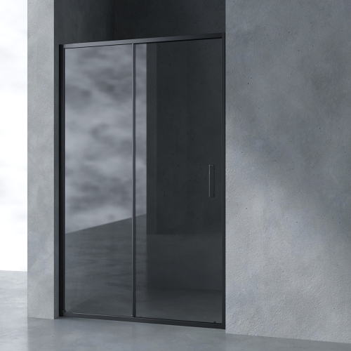 Душевая дверь в нишу AVS Вектор 120 профиль черный матовый, стекло прозрачное