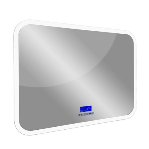 Зеркало с подсветкой AVS Байкал 90x65 см, часы и антипар