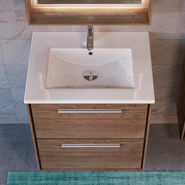 Тумба с раковиной 60 подвесная Frame RAVAL Fra.01.60/P/DT+QDR60SLWB01