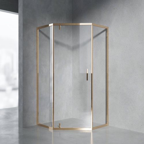 Душевой уголок AVS Трапеция Слим 90x90 профиль золото, стекло прозрачное
