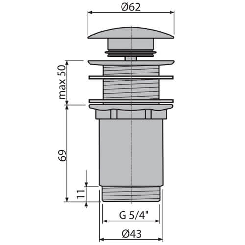 Донный клапан Alcaplast A395 хром