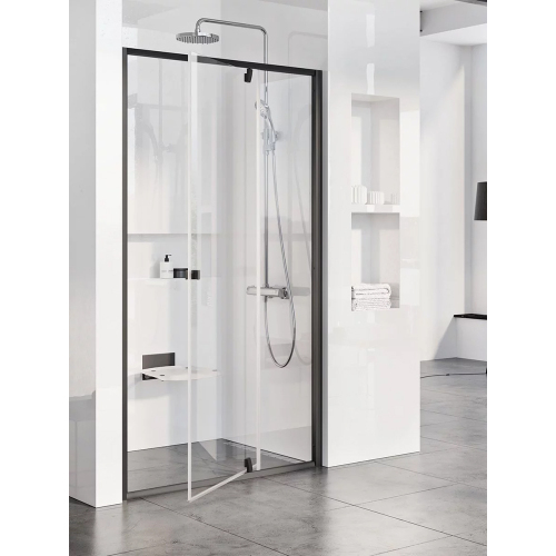 Душевая дверь в нишу Ravak Pivot PDOP2 120 профиль черный матовый, стекло прозрачное