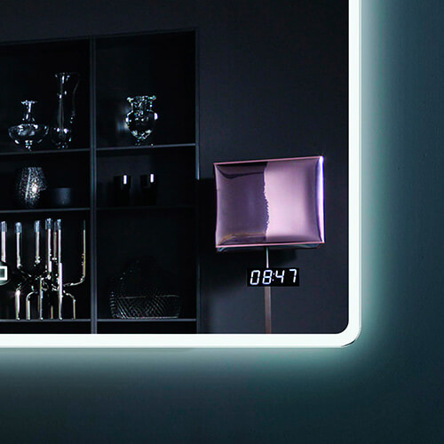 Зеркало 1000х800 Led антизапотевание часы Esbano ES-2073KDS