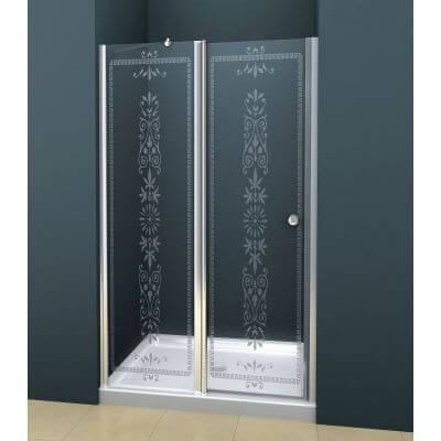 Душевая дверь в нишу Cezares Royal Palace ROYAL PALACE-B-12-60/60-C 120 профиль хром, прозрачное стекло с узором