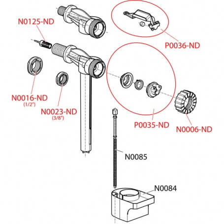 A150P-1/2" Впускной м-м д/пласт бачков Alcaplast