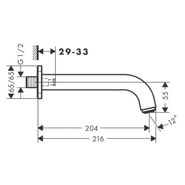 Излив на ванну Vernis Shape Hansgrohe 71460670