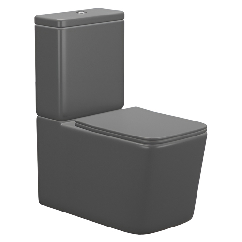 Унитаз-компакт AVS Атом безободковый, темно-серый матовый