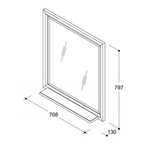 Зеркало с полкой 800х1000 Джардин Caprigo