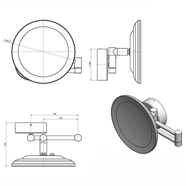 Зеркало Black Edition Langberger 71585-3-BP