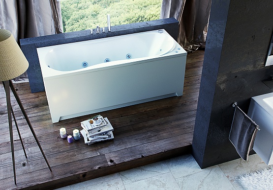 Акриловая ванна Aquatek Афродита 150x70 белая, с экраном, каркасом и сливом-переливом