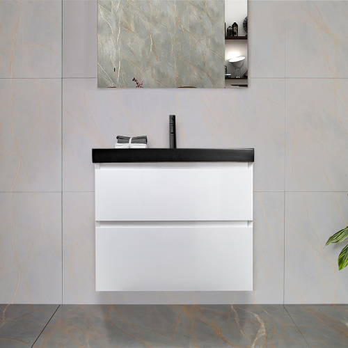 Тумба с раковиной AVS Гармония 60 белая (раковина 02 черная матовая)