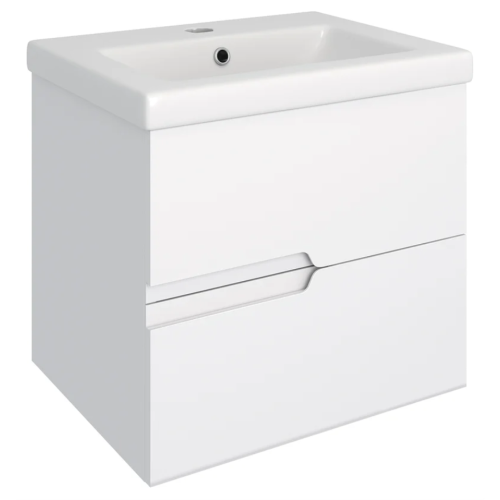 Тумба с раковиной RUNO Стокгольм Como 60 белая, подвесная