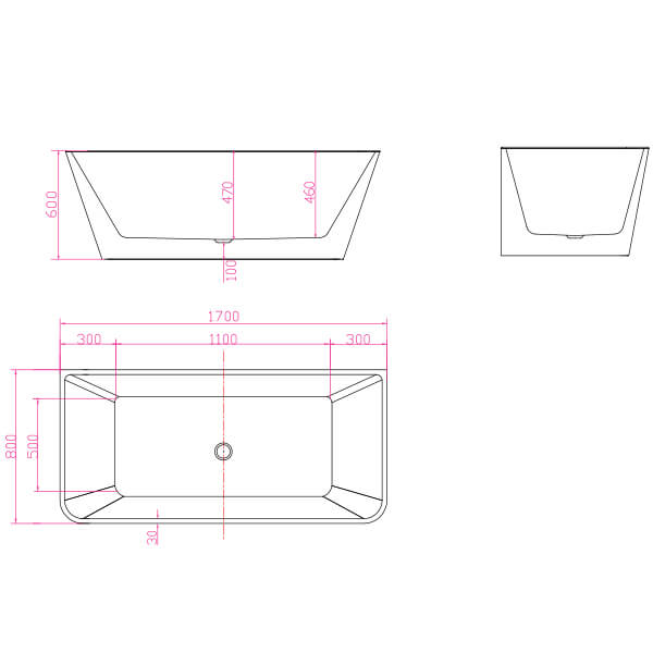 Акриловая ванна AVS Крокус 170x80 белая c донным клапаном