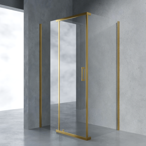 Душевой уголок AVS Фаворит 120x100 см профиль брашированное золото, стекло прозрачное