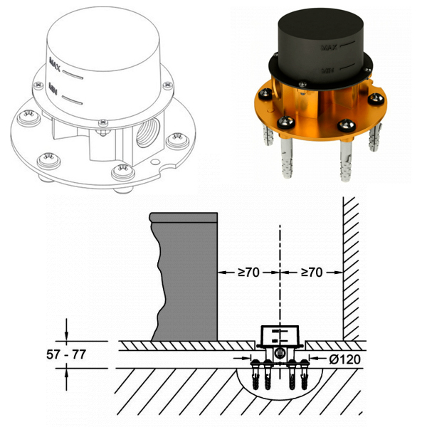 Смеситель напольный Avid Jacob Delafon E97367-CP+97904D-NF