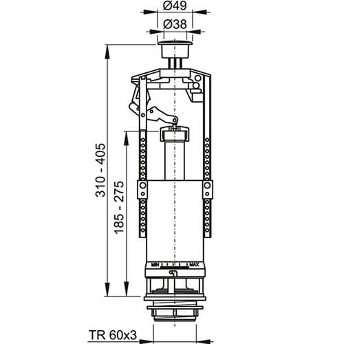 Сливной механизм стоп кнопка Alcaplast A2000