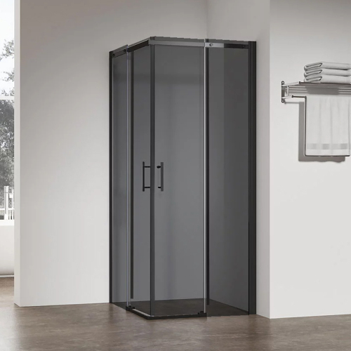 Душевой уголок Veconi Grey RV50B 110х80 профиль чёрный матовый, стекло тонированное