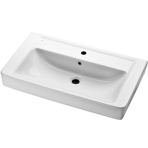 Тумба 800 1ящ + Раковина Q80 Белый мат Lande DIBORG