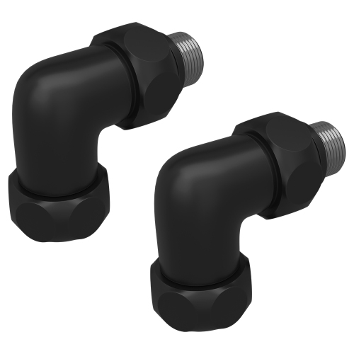 Угловое соединение Terminus (г/ш) 1"x1/2" черный матовый RAL9005, 2 шт