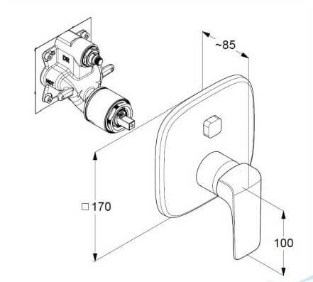 Смеситель для ванны и душа Kludi Ameo 416590575 хром