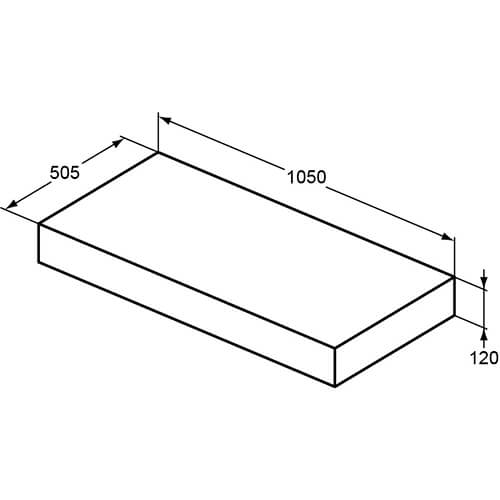Столешница + крепеж 1050х500 Adapto IS Ideal Standard U8408FF+U842867