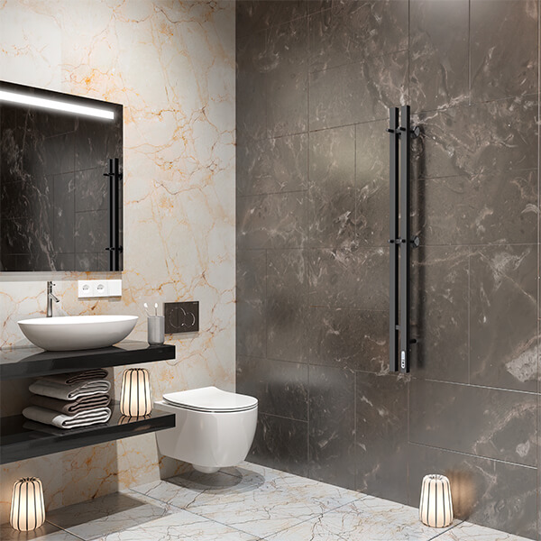 Полотенцесушитель электрический Larusso Прайм Дуэт П3 8x120 черный матовый