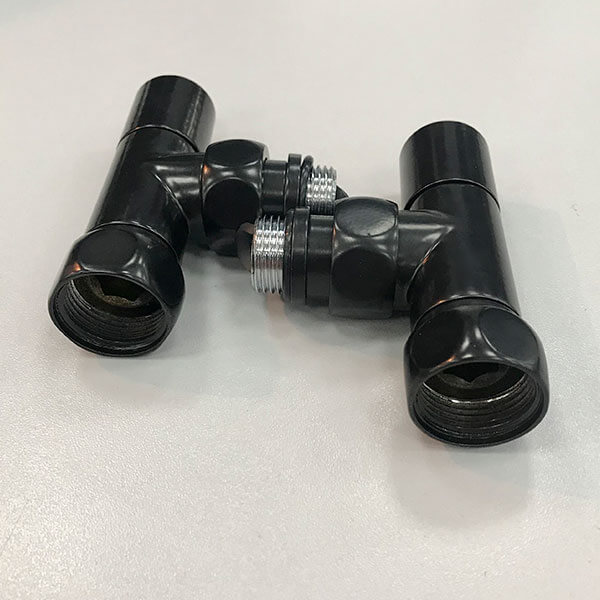 ZZ4708 Вентиль 3/4"х1/2" г/ш (пара) круг 9005 черный матовый TERMINUS