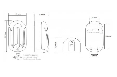 124109347 автомат диспенсер мыла 1100 мл, пластик Bemeta