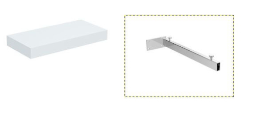 U8407WG+U842867 Столешница 850*500 БЕЛЫЙ + Крепеж для столешницы (2 шт.) Adapto IS