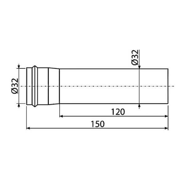 Удлинитель для сифона DN32 Design ALCAPLAST A4000B