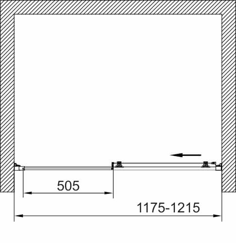 Душевая дверь в нишу AVS Квант 120 профиль белый матовый, стекло прозрачное