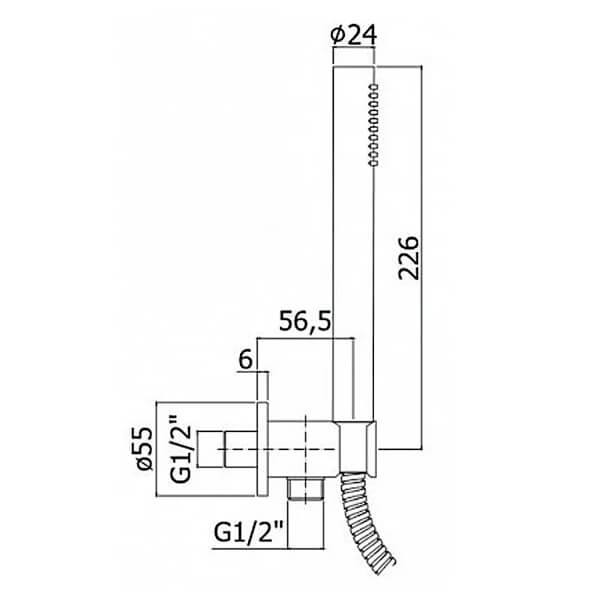 Ручной душ+Шланговое подключение с держателем+шланг 1500 ХРОМ TONDO PAFFONI ZDUP094CR