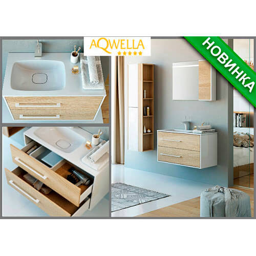 Тумба с раковиной 90 подвесная Miami Aqwella Mai.01.09/R
