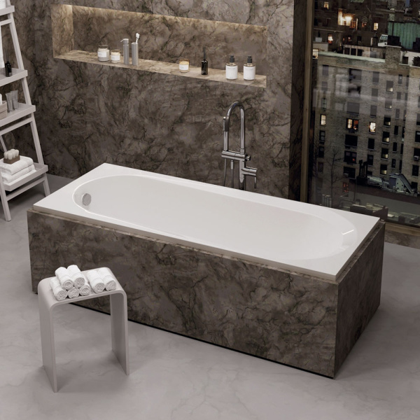 Акриловая ванна Alba Spa Baline 170х70 белая, без ножек