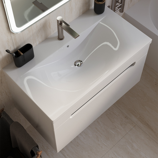 Тумба с раковиной AVS Эстель 80 белая