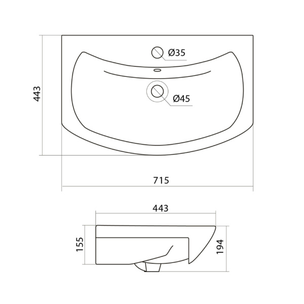 Тумба с раковиной 70 см Бекка Акватон 1A2087K1BAC20