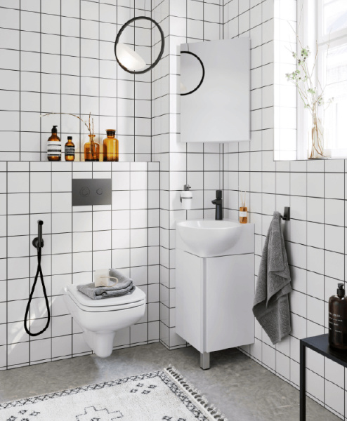 Тумба с раковиной Aqwella Porto 45 белая