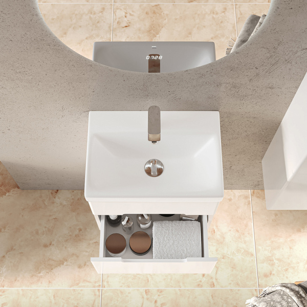 Тумба с раковиной RAVAL Moduo Slim 50 белая