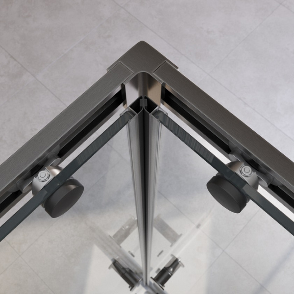 Душевой уголок Cezares Relax RELAX-304-A-2-90-C-GM 90х90 профиль оружейная сталь, стекло прозрачное