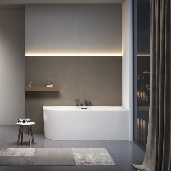 Акриловая ванна AVS Санья 180x85 R белая с донным клапаном