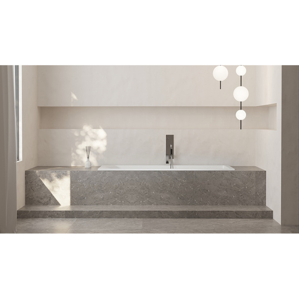 Ванна из искусственного камня Salini Cascata Kit S-Sense 180x80 белая, с ножками и донным клапаном