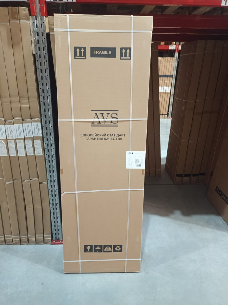 Душевая дверь в нишу AVS Вектор 120 профиль черный матовый, стекло прозрачное