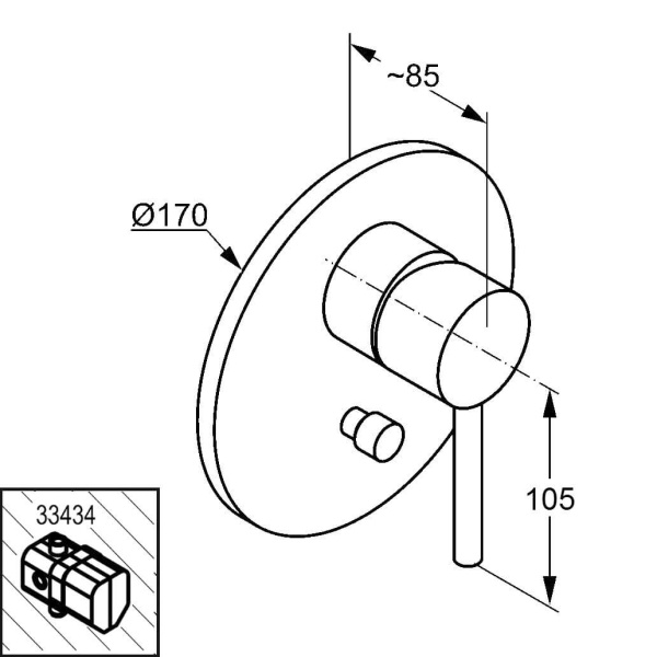 Смеситель для ванны и душа Kludi Zenta 386608675+88077 черный