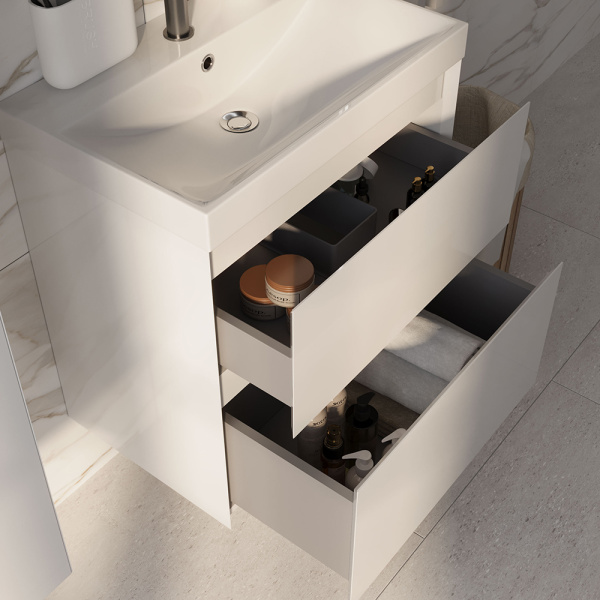 Тумба с раковиной AVS Гармония 60 SL белая