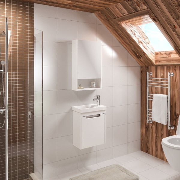 Тумба с раковиной Runo Микра 00000001078+УТ000002244 40 правая