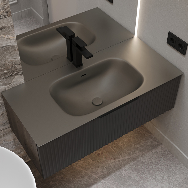 Раковина ZOV Oliveeka M115B100 100x46 темно коричневая матовая