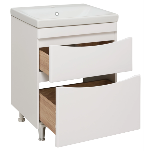 Тумба с раковиной Runo Афина Moduo 60 белая